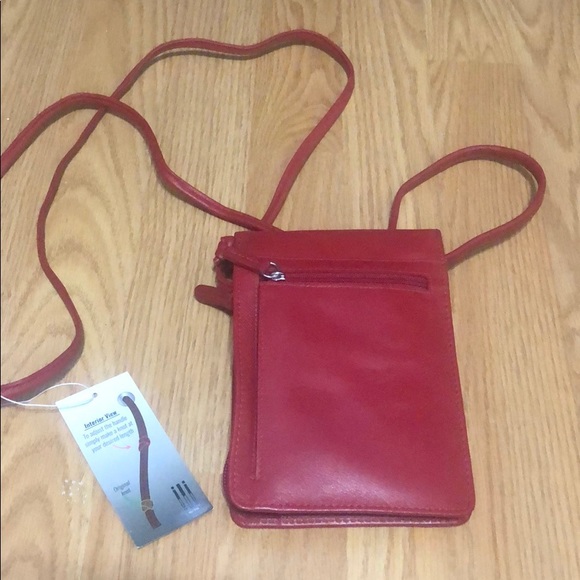 NWT Genuine Red Leather RFID Blocking Purse - Picture 2 of 3